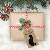 Een Meowy Cat Kerstmis Cadeaulabel