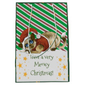 Een Meowy Kerstmis Kat Medium Gift Bag Medium Cadeauzakje (Voorkant)
