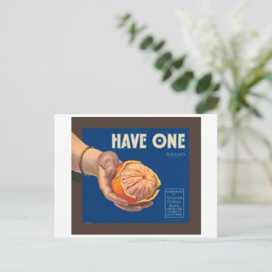 Eén merk  kratellabel hebben briefkaart (Staand voorkant)