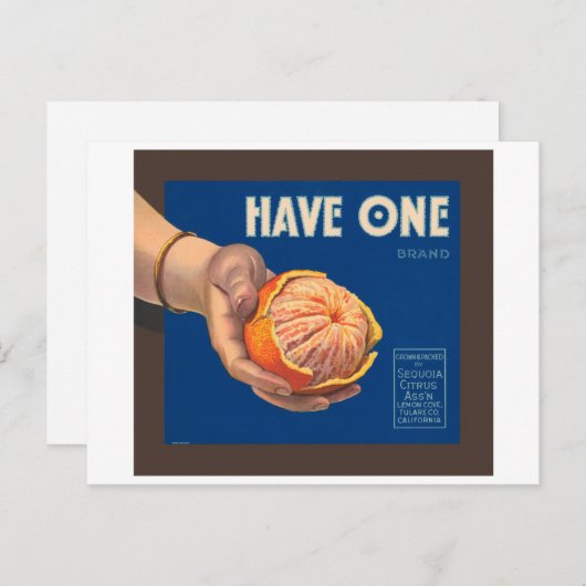 Eén merk  kratellabel hebben briefkaart (Voorkant / Achterkant)