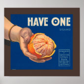 Eén merk  kratellabel hebben poster (Voorkant)