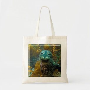 Een merkwaardig zeebraseal Kelp bos Santa Barbar Tote Bag