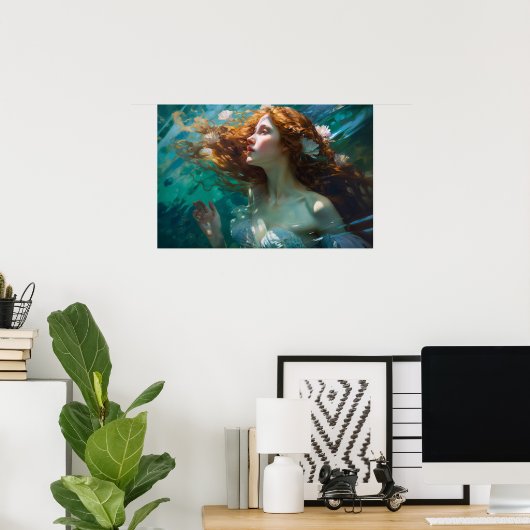 Een merkwaardige zeemeermin poster (Thuiskantoor)