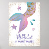 Een Mermaid zijn en Waves Quote maken Poster