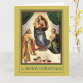 EEN MERRY CHRISTMAS Raphael Madonna en Christus Ki Kaart (Gele Bloem)