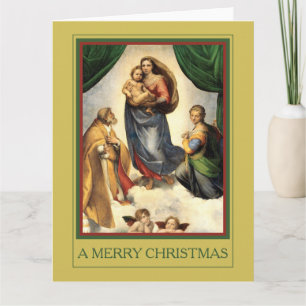 EEN MERRY CHRISTMAS Raphael Madonna en Christus Ki Kaart