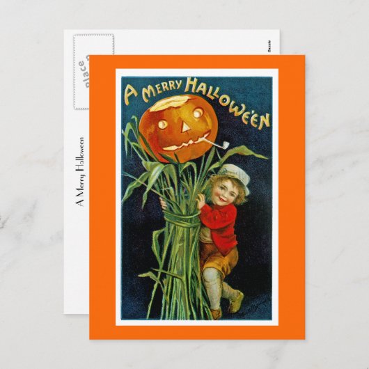 Een Merry Halloween Feestdagenkaart (Voorkant / Achterkant)