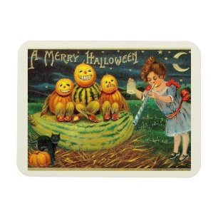 Een Merry Halloween, Jack O Lantaarns, Meisje,  Magneet