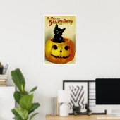 Een Merry Halloween Kitten Poster (Thuiskantoor)