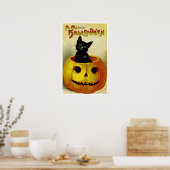 Een Merry Halloween Kitten Poster (Keuken)