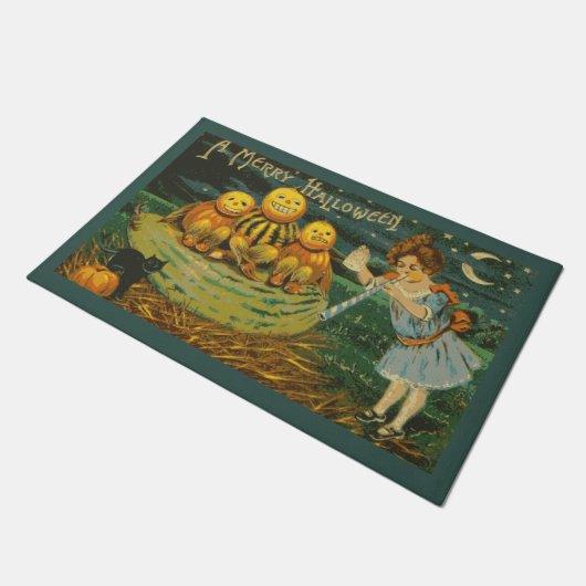 Een Merry Halloween  pompoenen Deurmat (Schuin)