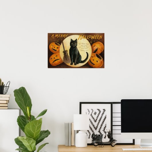 Een Merry Halloween Poster (Thuiskantoor)