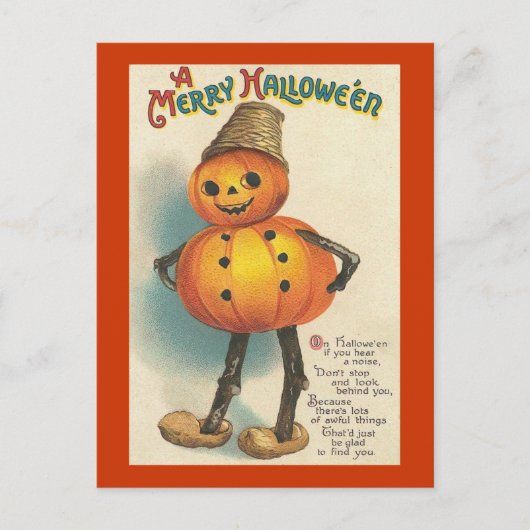 Een Merry Halloween Pumpkin-figuur Feestdagenkaart (Voorkant)