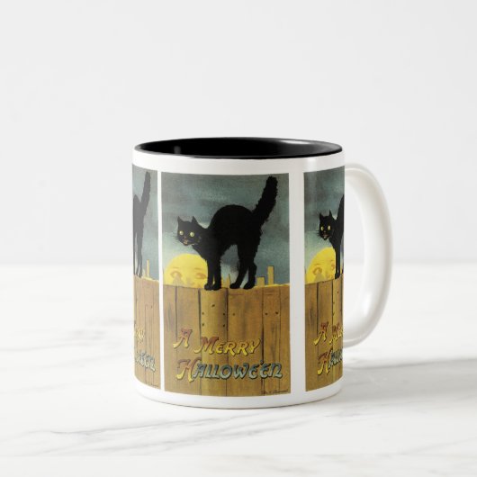 Een Merry Halloween Tweekleurige Koffiemok (Voorkant rechts)