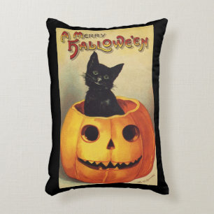 Een Merry Halloween van Ellen Clapsaddle,  Kat Accent Kussen