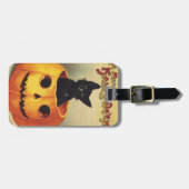 Een Merry Halloween van Ellen Clapsaddle,  Kat Bagagelabel (Voorkant horizontaal)