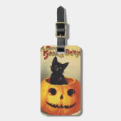 Een Merry Halloween van Ellen Clapsaddle,  Kat Bagagelabel (Voorkant verticaal)