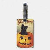 Een Merry Halloween van Ellen Clapsaddle,  Kat Bagagelabel (Achterkant verticaal)