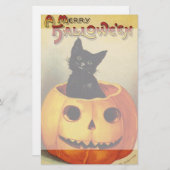 Een Merry Halloween van Ellen Clapsaddle,  Kat Briefpapier (Voorkant / Achterkant)