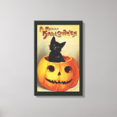 Een Merry Halloween van Ellen Clapsaddle,  Kat Canvas Afdruk (Voorkant)