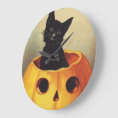 Een Merry Halloween van Ellen Clapsaddle, Kat Grote Klok (Hoek)