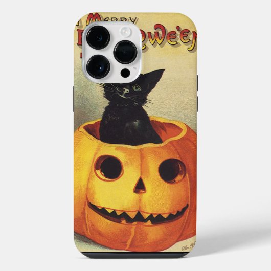 Een Merry Halloween van Ellen Clapsaddle, Kat iPhone Hoesje (Achterkant)