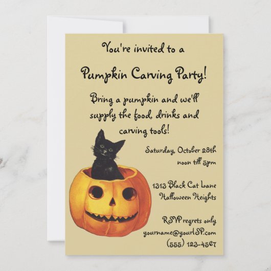 Een Merry Halloween van Ellen Clapsaddle, Kat Kaart (Achterkant)