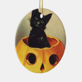 Een Merry Halloween van Ellen Clapsaddle, Kat Keramisch Ornament (Rechts)