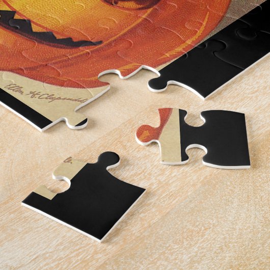 Een Merry Halloween van Ellen Clapsaddle, Kat Legpuzzel (Zijkant)