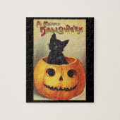 Een Merry Halloween van Ellen Clapsaddle, Kat Legpuzzel (Verticaal)
