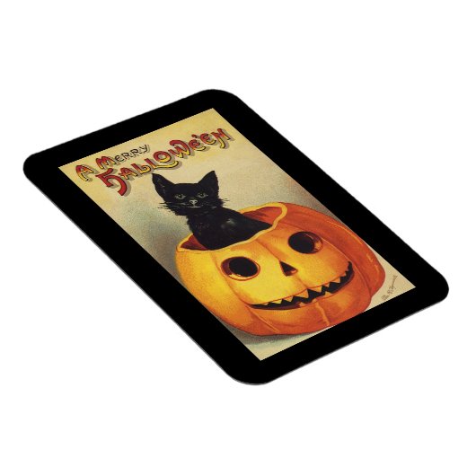 Een Merry Halloween van Ellen Clapsaddle,  Kat Magneet (Rechterzijde)