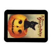 Een Merry Halloween van Ellen Clapsaddle,  Kat Magneet (Horizontaal)