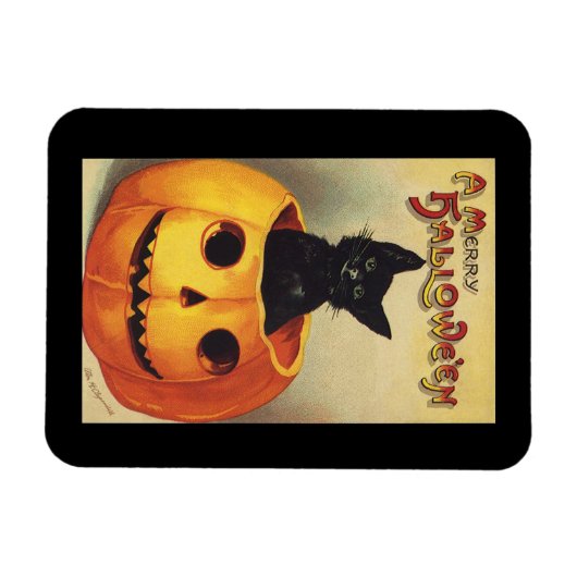 Een Merry Halloween van Ellen Clapsaddle, Kat Magneet (Horizontaal)