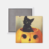 Een Merry Halloween van Ellen Clapsaddle, Kat Magneet (Voorkant / Achterkant)