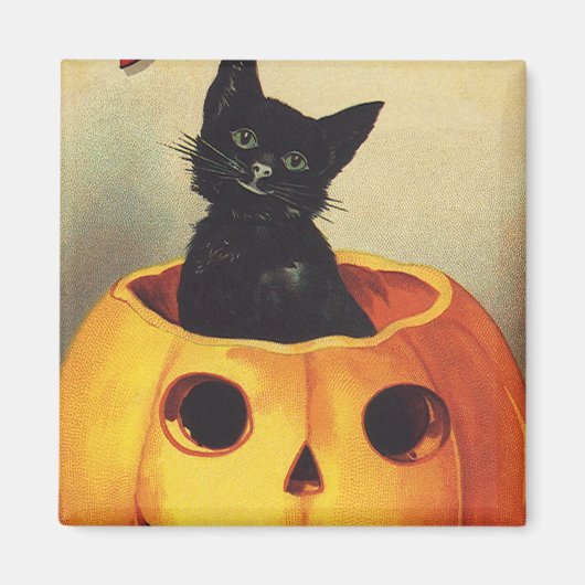 Een Merry Halloween van Ellen Clapsaddle, Kat Magneet (Voorkant)