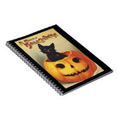 Een Merry Halloween van Ellen Clapsaddle,  Kat Notitieboek (Rechterzijde)