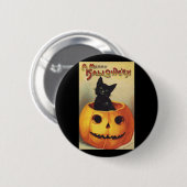 Een Merry Halloween van Ellen Clapsaddle,  Kat Ronde Button 5,7 Cm (Voorkant /achterkant)