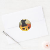 Een Merry Halloween van Ellen Clapsaddle,  Kat Ronde Sticker (Envelop)
