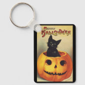 Een Merry Halloween van Ellen Clapsaddle, Kat Sleutelhanger (Voorkant)