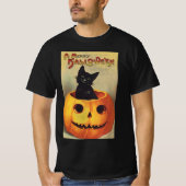 Een Merry Halloween van Ellen Clapsaddle,  Kat T-shirt (Voorkant)