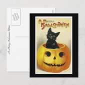 Een Merry Haloween Kitten Feestdagenkaart (Voorkant / Achterkant)