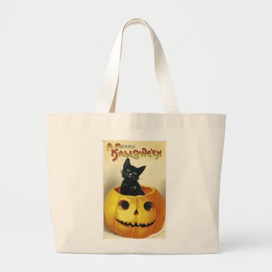 Een Merry Haloween Kitten Grote Tote Bag (Voorkant)
