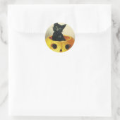 Een Merry Haloween Kitten Ronde Sticker (Tas)