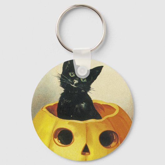 Een Merry Haloween Kitten Sleutelhanger (Voorkant)