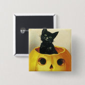 Een Merry Haloween Kitten Vierkante Button 5,1 Cm (Voorkant /achterkant)