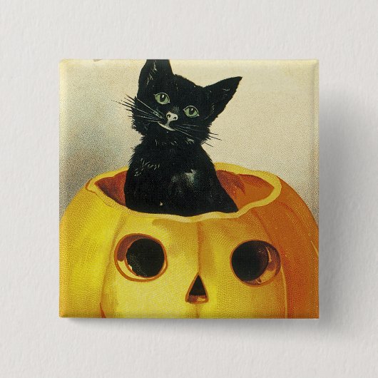Een Merry Haloween Kitten Vierkante Button 5,1 Cm (Voorkant)