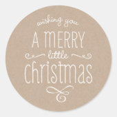 Een MERRY LITTLE CHRISTMAS leuke leuke grillige ru Ronde Sticker (Voorkant)