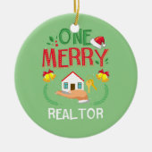 Een Merry Realtor Real Estate Ugly Kerstmis Keramisch Ornament (Voorkant)