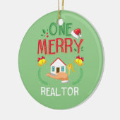 Een Merry Realtor Real Estate Ugly Kerstmis Keramisch Ornament (Links)