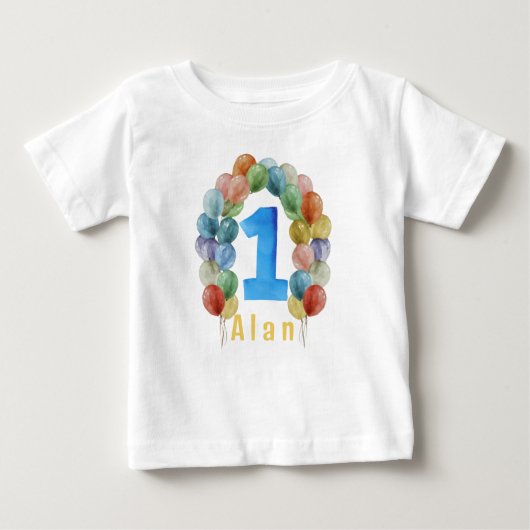 EEN met ballon schattig baby Tshirt (Voorkant)